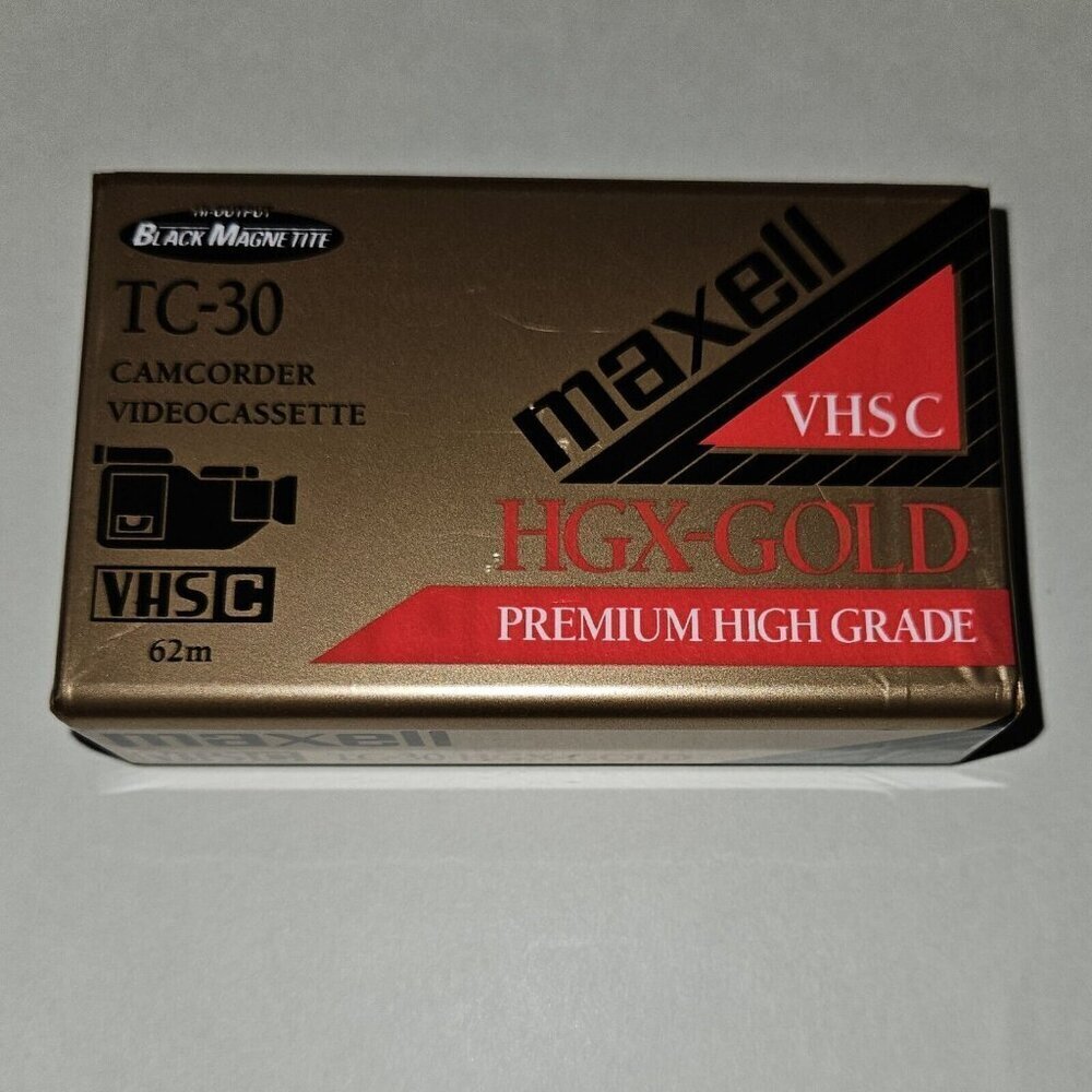 Maxell TC-30 Camcorder Videocassette VHS C HGX-GOLD High Grade FACTORY SEALED